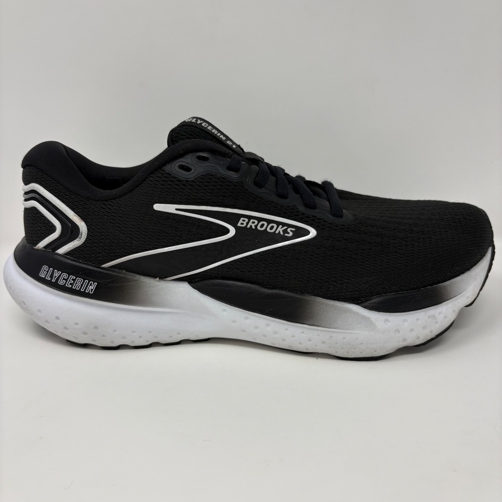 Brooks Glycerin 21 Womens Size 8 Black White Athletic Running Shoes 1204081B090
